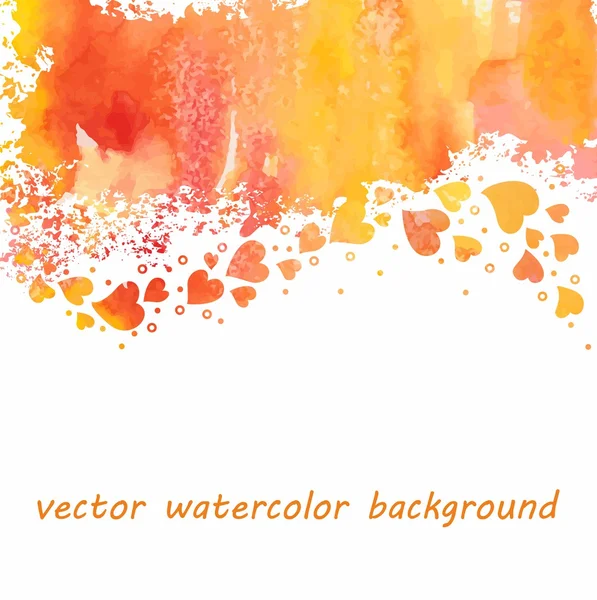 Vattenfärg hjärta bakgrund — Stock vektor