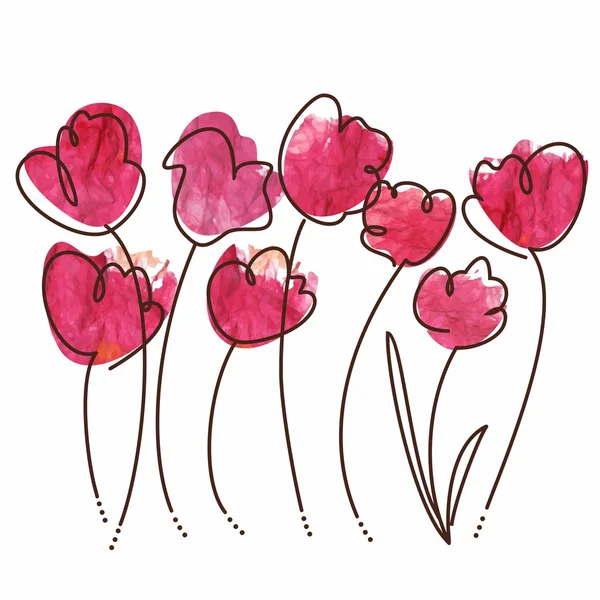 Czerwone tulipany. — Wektor stockowy
