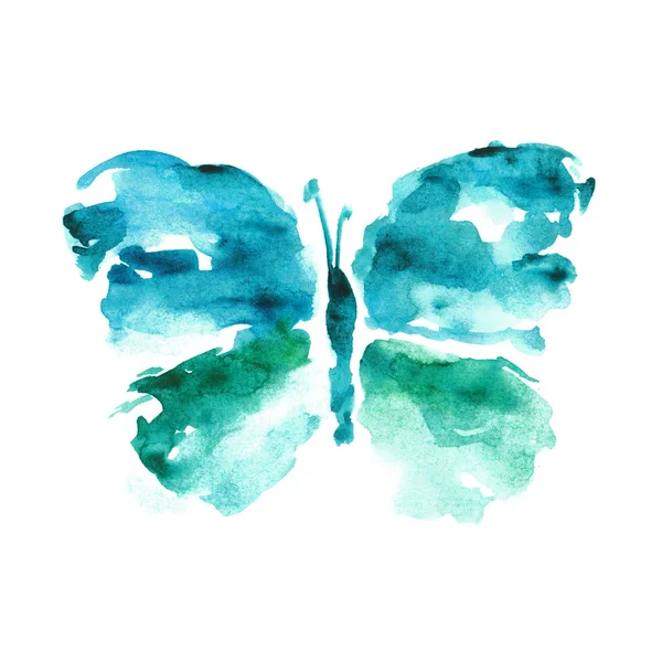 Blue watercolor butterfly — Stock Photo, Image