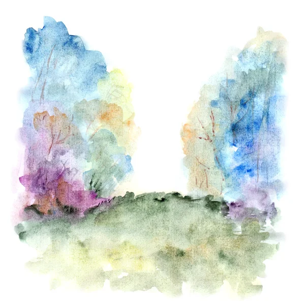 Watercolor landscape — Stock Photo, Image