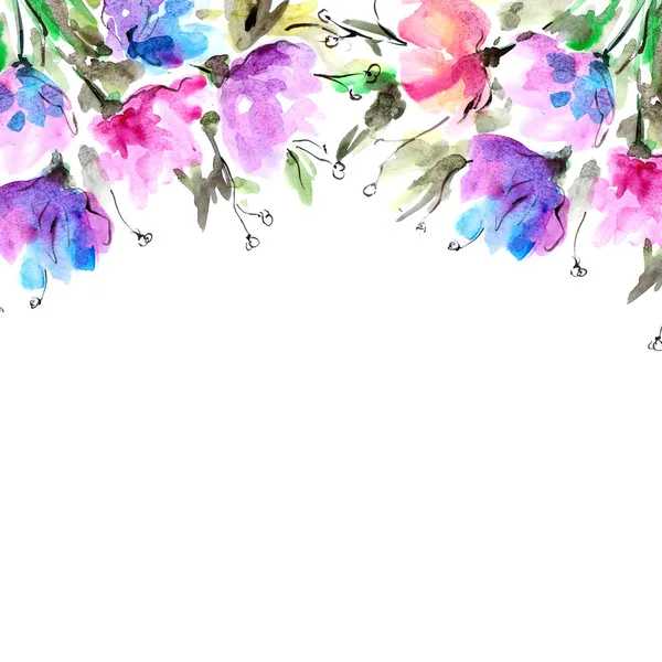 Watercolor floral background — Stock Photo, Image