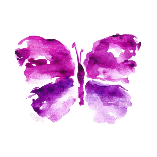 水彩頭紫色の蝶 — ストック写真