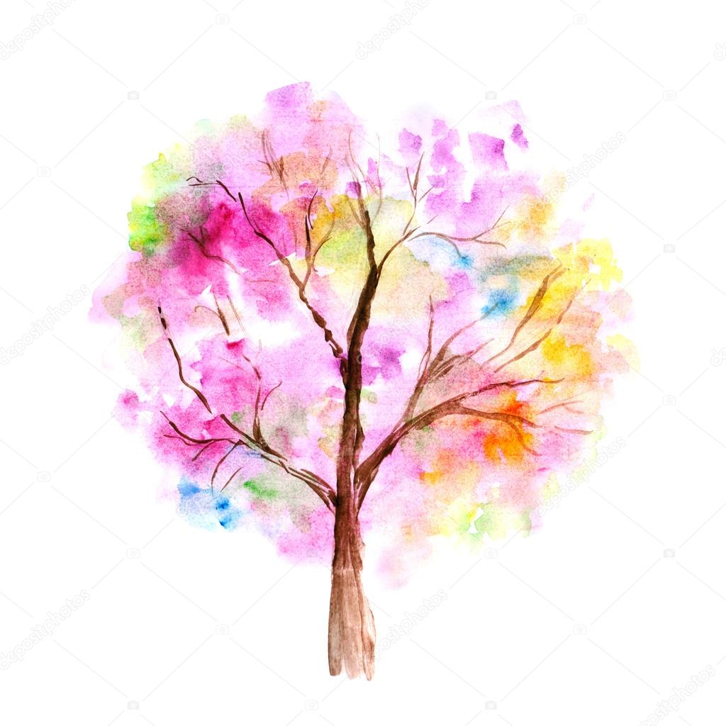 Watercolor tree