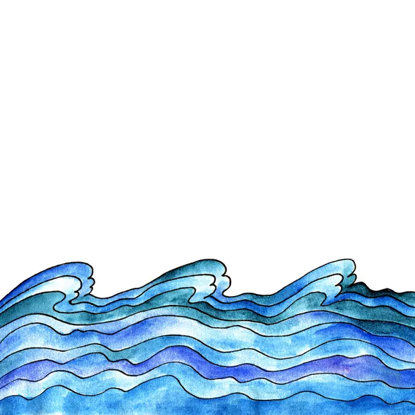 蓝色波浪背景 — 图库照片