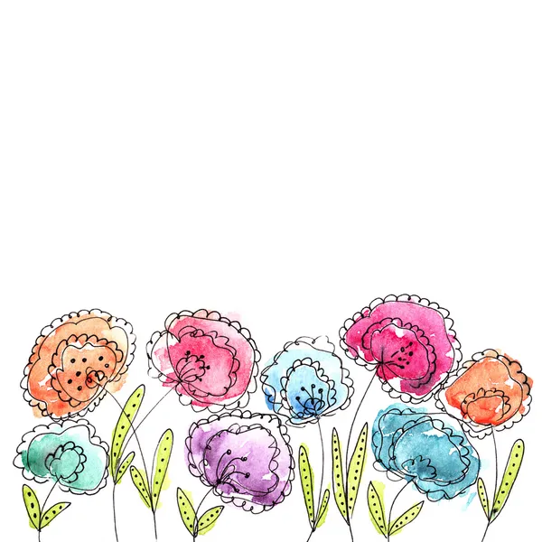 수채화 꽃다발. — 스톡 사진