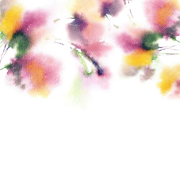 Aquarell Blumen Hochzeitseinladung Florale Geburtstagskarte Pinkfarbene Blumen Florale Grußkarte Vorhanden Stockfoto