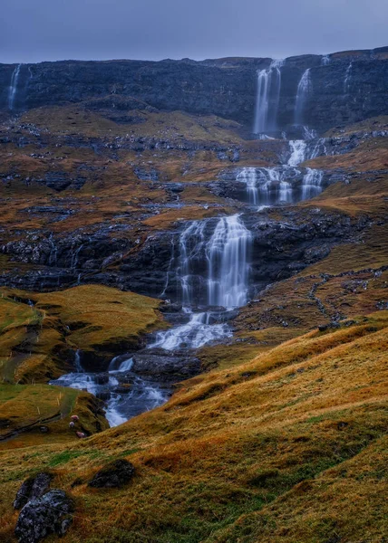Europe Faroe Islands View Village Saksun Waterfalls Island Streymoy November — Stock Photo, Image