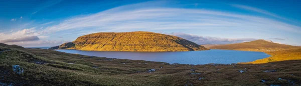 Sorvagsvatn Lago Leitisvatn Isla Vagar Islas Feroe Noviembre 2021 Vista — Foto de Stock