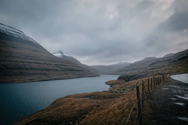 Isole Faroe Eysturoy Island Intorno Elduvik Vicino Vesturdalsa Meteo Drammatico — Foto Stock