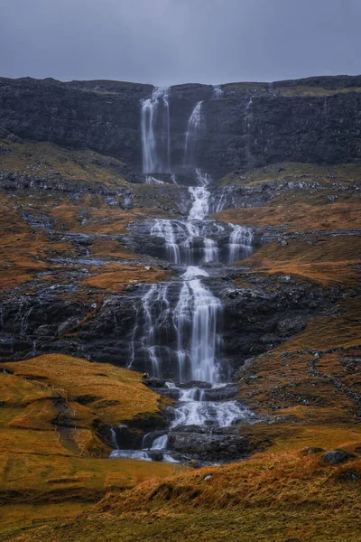 Europe Faroe Islands View Village Saksun Waterfalls Island Streymoy November — Stock Photo, Image