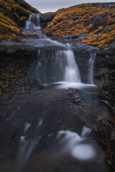 Cachoeira Nordradalsvegur Ilhas Faroé Novembro 2021 — Fotografia de Stock