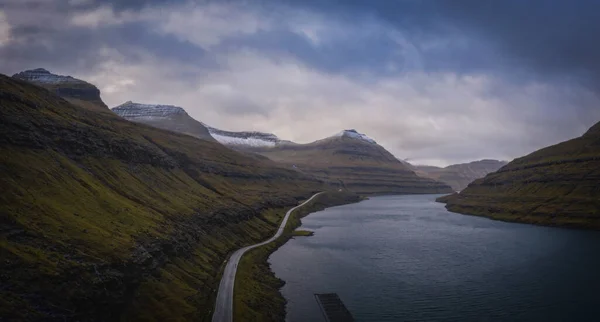 Ilhas Faroé Ilha Eysturoy Torno Elduvik Perto Vesturdalsa Tempo Dramático — Fotografia de Stock