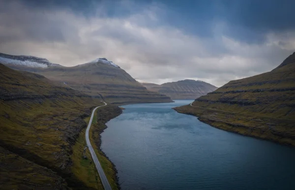 Faeröer Eysturoy Island Rond Elduvik Bij Vesturdalsa Dramatisch Weer November — Stockfoto