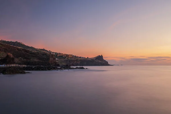 Coastline Canico Baixo Reduto Portinho Rocks Sunrise Madeira October 2021 — Stock Photo, Image