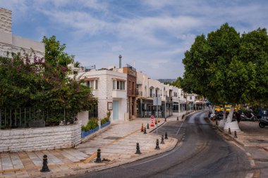 Türkiye 'de Bodrum caddesi manzarası. Ekim 2020