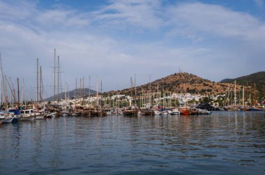 Türkiye 'de Bodrum Town ve Marina. Ekim 2020