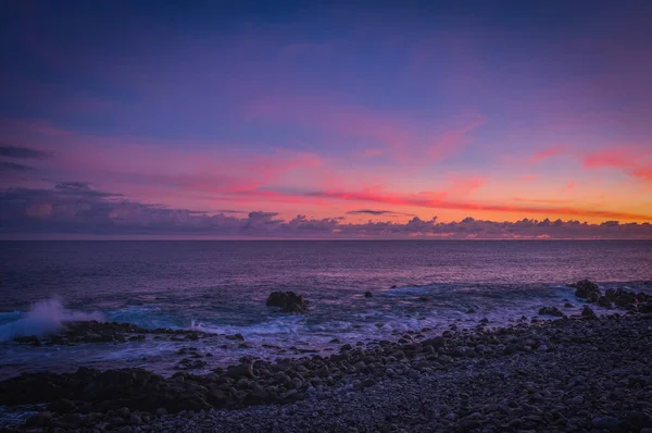 Sunrise Reis Magos Beach Canico Madeira Portugal October 2021 Long — Stock Photo, Image