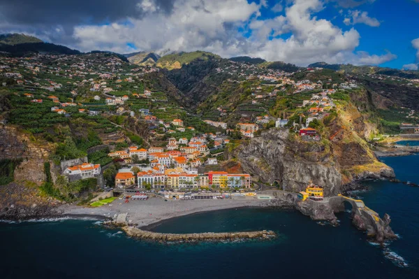 Ponta do Sol at afternoon. Aerial drone picture. Madeira, Portugal. October 2021