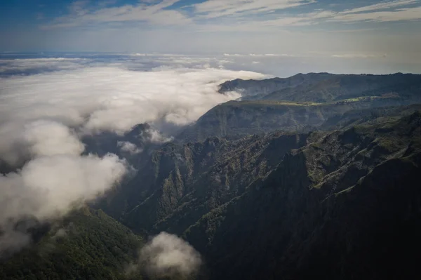Mountain Trail Pico Arieiro Madeira Island Portugal October 2021 Aerial — ストック写真