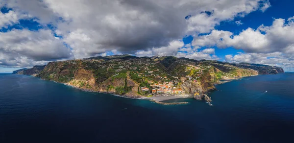 Ponta Sol Afternoon Aerial Drone Panoramic Picture Madeira Portugal October — Stok fotoğraf