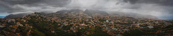 Aerial Panoramic View Funchal City Miradouro Pico Dos Barcelos Madeira — Photo