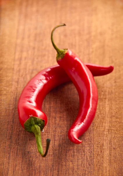 Two red chili peppers — Stock Photo, Image