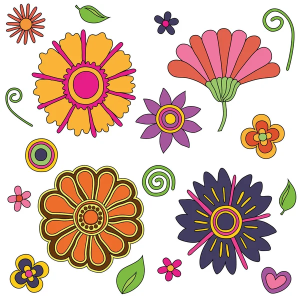 Psychedelische Blumen Stockillustration