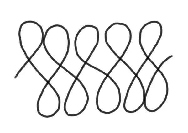 Abstract Organic Hand Drawn Black Minimal Line Doodle Easy Graphic — Vetor de Stock