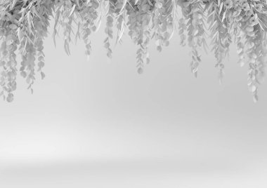 Yaratıcı asgari kağıt fikir. Beyaz arkaplanlı beyaz çiçek kavramı. 3d görüntüleme, 3d illüstrasyon.