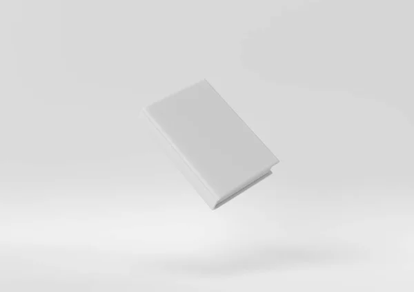 Idée Papier Minimale Créative Concept Blanc Livre Avec Fond Blanc — Photo