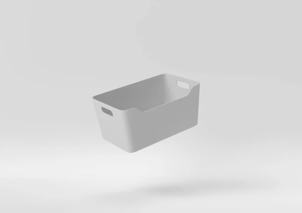 创意最小的纸的想法 白色背景的概念白色篮子 3D渲染 3D说明 — 图库照片