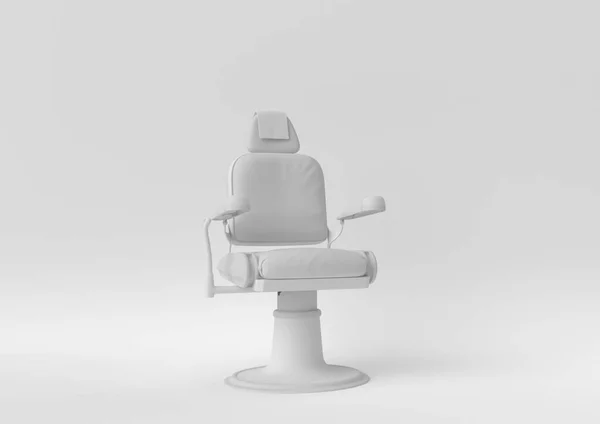 Creative Minimal Paper Idea Concept White Barber Chair White Background — Stock Photo, Image