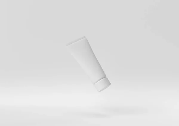 Idée Papier Minimale Créative Concept Cosmétique Blanc Avec Fond Blanc — Photo