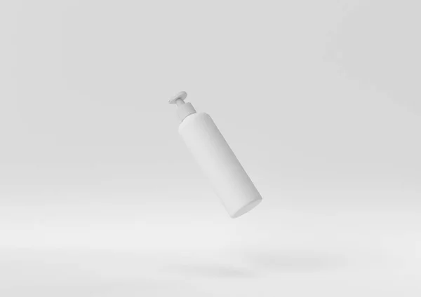 Креативный Минимум Бумажной Идеи Концепция Белой Косметики Белым Фоном Рендеринг — стоковое фото