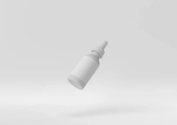 Idée Papier Minimale Créative Concept Cosmétique Blanc Avec Fond Blanc — Photo