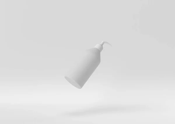 創造的な最小限の紙のアイデア 白を基調とした白い化粧品をコンセプト 3Dレンダリング 3Dイラスト — ストック写真