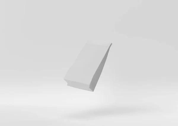 创意最小的纸的想法 白色概念纸袋 白色背景 3D渲染 3D说明 — 图库照片