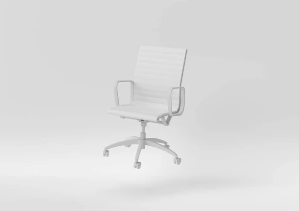 Creative Minimal Paper Idea Concept White Office Chair White Background — Stock Photo, Image