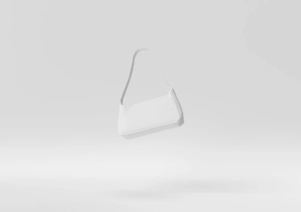 Kreative Minimalpapier Idee Konzept Weiße Tasche Mit Weißem Hintergrund Renderer — Stockfoto