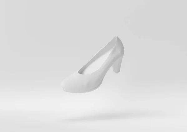 Ideia Papel Mínima Criativa Conceito Sapato Branco Com Fundo Branco — Fotografia de Stock