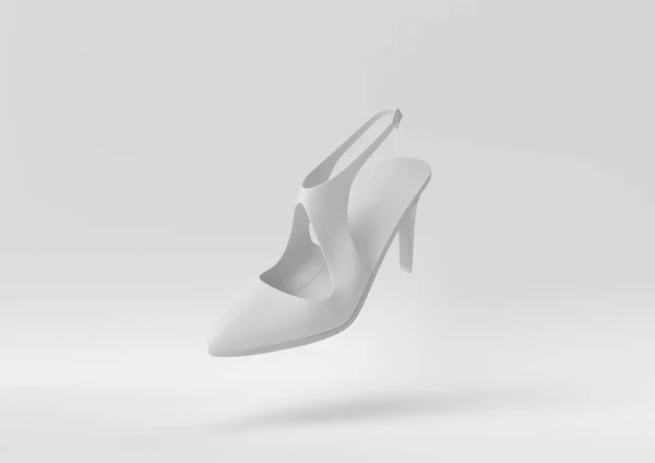 Креативный Минимум Бумажной Идеи Белая Обувь Белом Фоне Рендеринг Иллюстрация — стоковое фото
