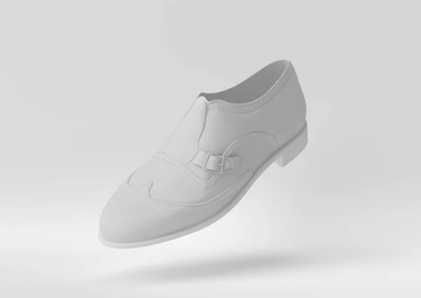 Creatief Minimaal Papieren Idee Concept Witte Schoen Met Witte Achtergrond — Stockfoto