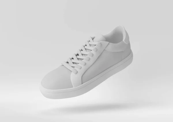 Creativa Idea Papel Mínimo Zapato Concepto Blanco Con Fondo Blanco — Foto de Stock