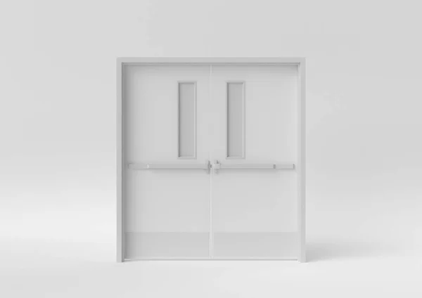 Puerta Blanca Cerrada Sobre Fondo Blanco Idea Concepto Mínimo Creativo —  Fotos de Stock