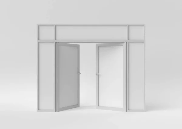 Weiße Tür Offener Eingang Kreativen Ideen Oder Neuem Leben Vor — Stockfoto