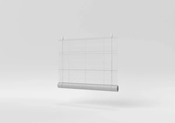 Білий Бамбук Сліпий Плаває Білому Тлі Мінімальна Концепція Монохромний Візуалізація — стокове фото