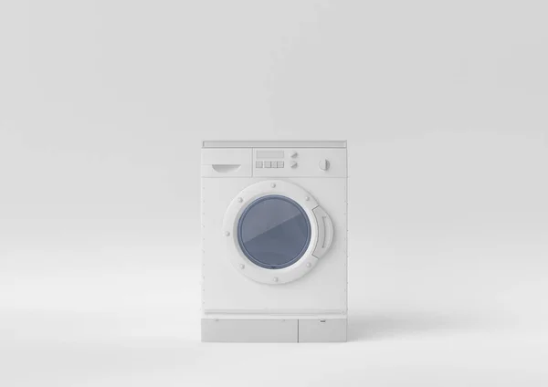 White Washing Machine White Background Minimal Concept Idea Monochrome Render — Stock Photo, Image