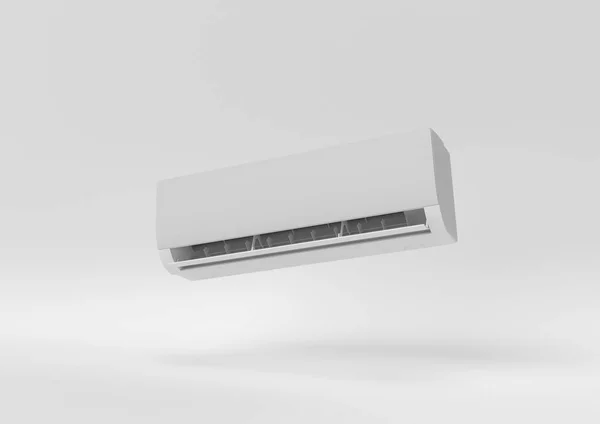 Witte Lucht Conditie Drijvend Witte Achtergrond Minimaal Concept Idee Monochroom — Stockfoto