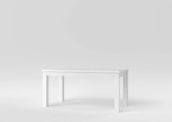 Meja Putih Modern Atau Meja Makan Dengan Latar Belakang Putih — Stok Foto