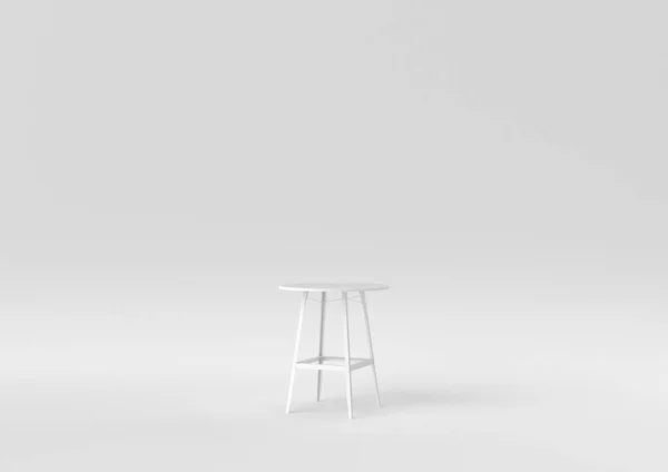 White Table White Background Minimal Concept Idea Monochrome Render — Stock Photo, Image